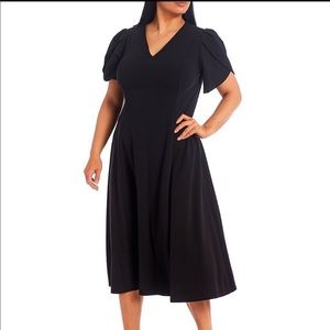 Calvin Klein size 14 tulip sleeve, v neck dress